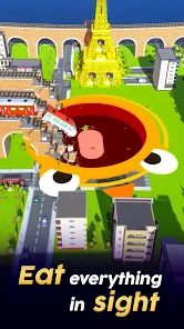 Hole.io massive black hole - Late game destruction with huge hole consuming skyscrapers