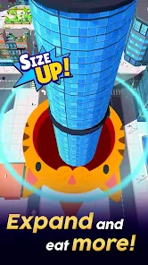 Hole.io multiplayer arena - Multiple players battling in urban environment